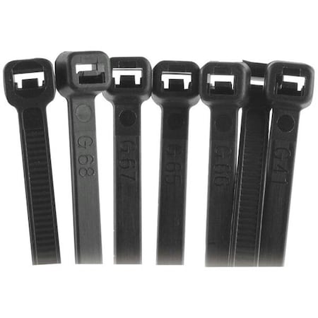 Hard Top Cable Tie, 11 in L, Black, 50 lb Strength, 100 PK HA444164